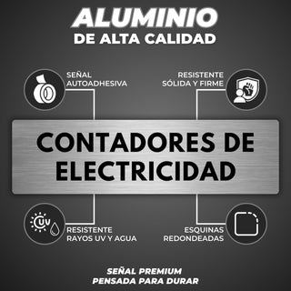 Señal Contadores de Electricidad: material premium resistente a rayos UV y agua