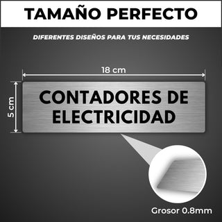 Señal Contadores de Electricidad: medidas y grosor del producto