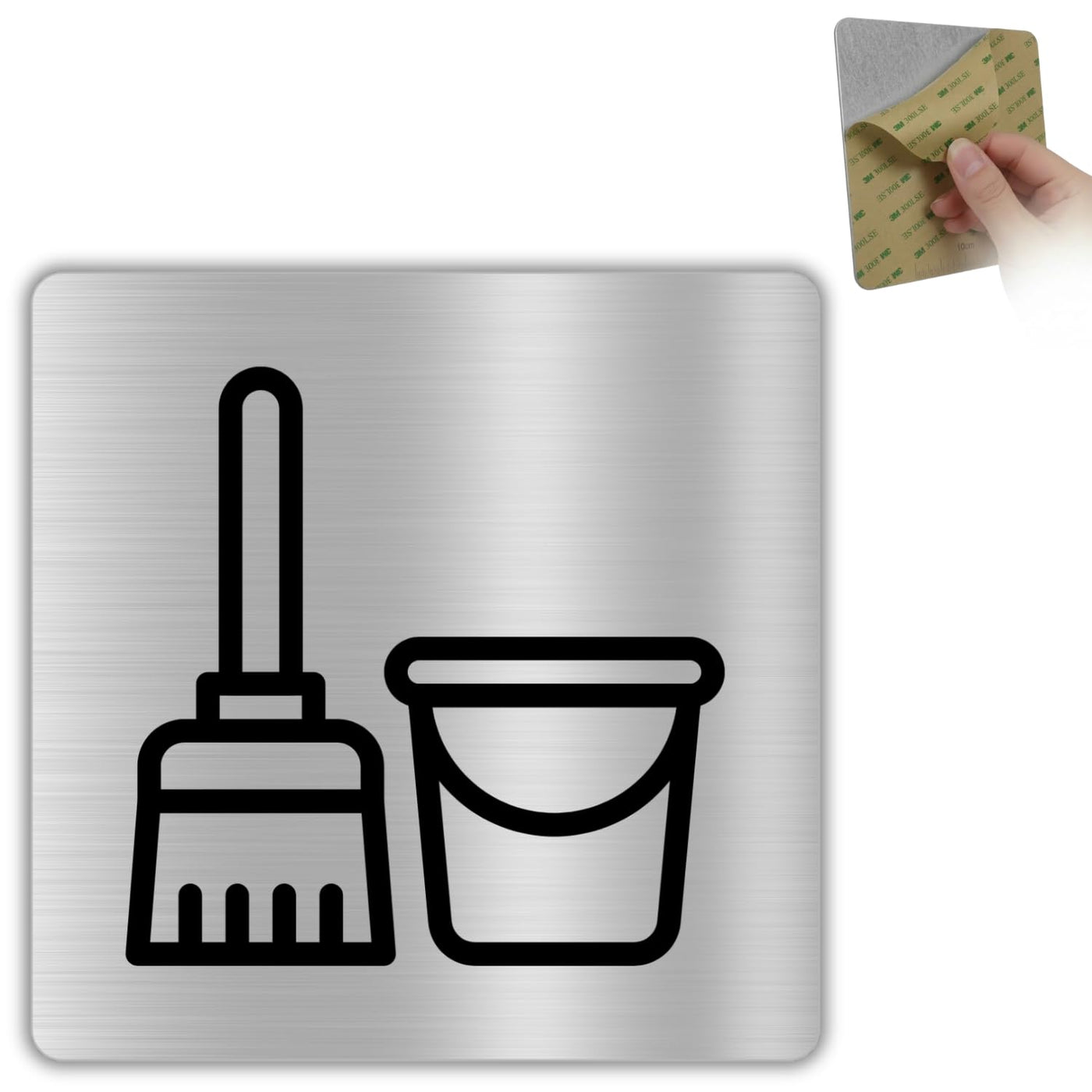 Señal Cuarto de Limpieza de aluminio, 10x10 cm