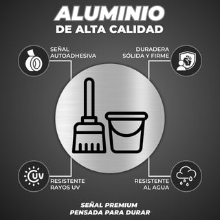 Señal Cuarto de Limpieza: material premium resistente a rayos UV y agua