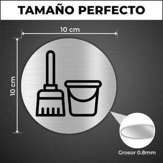 Señal Cuarto de Limpieza: medidas y grosor del producto