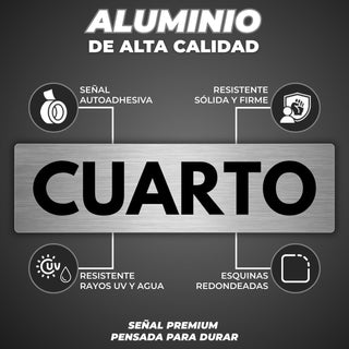 Señal Cuarto Piso: material premium resistente a rayos UV y agua