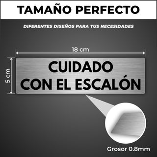 Señal Cuidado con el Escalón: medidas y grosor del producto