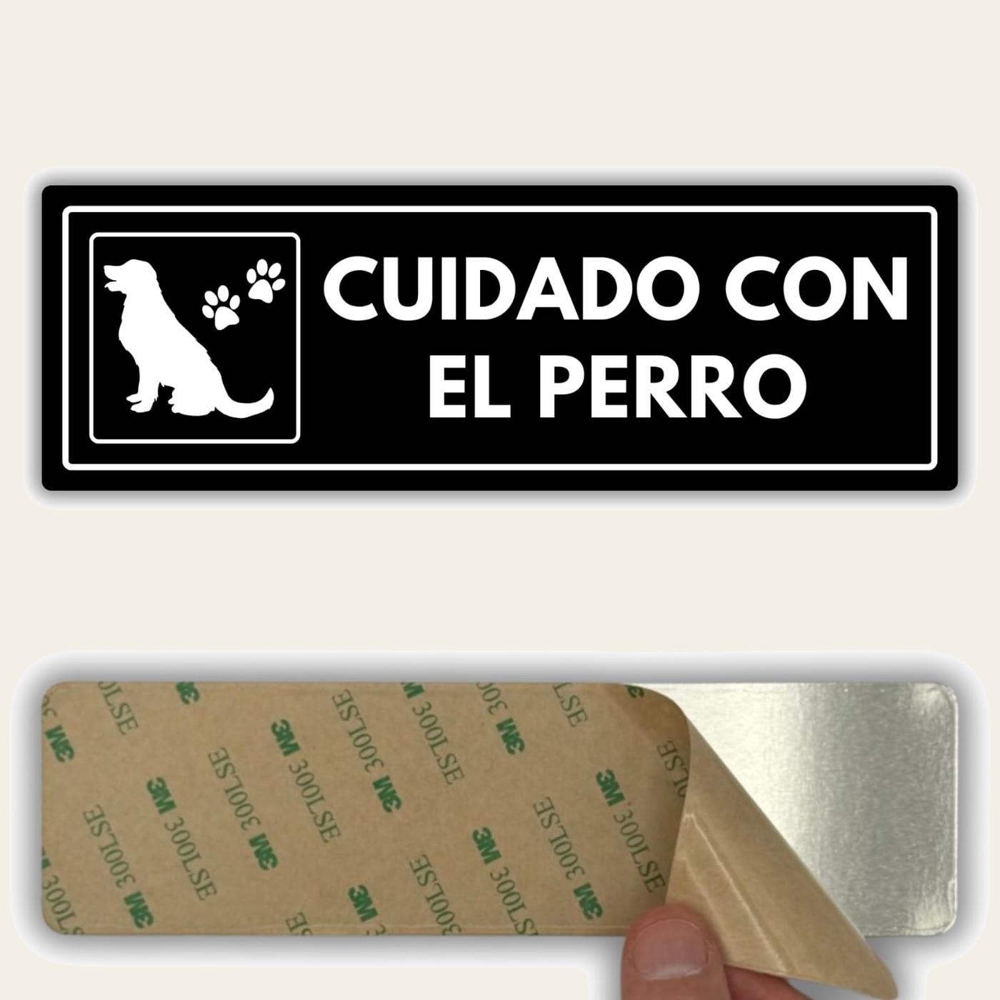 Señal Cuidado Perro, 7,5 x 23 cm