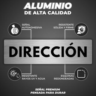 Señal Dirección: material premium resistente a rayos UV y agua