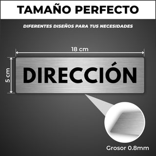 Señal Dirección: medidas y grosor del producto
