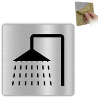 LEIASA | Señal Ducha - 10x10 cm - Aluminio - Grosor 0.8 mm - Resistente Exterior - Impresión UV