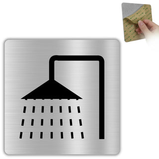 Señal Ducha de aluminio, 10x10 cm