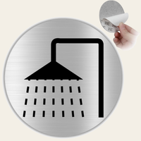 LEIASA | Señal Ducha - Ø 10 cm - Aluminio - Grosor 0.8 mm - Resistente Exterior - Impresión UV