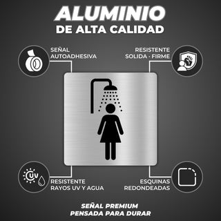 Ducha Mujer: material premium resistente a rayos UV y agua