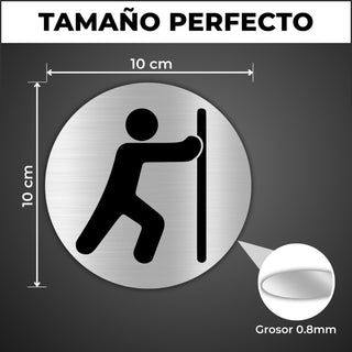 Señal Empujar Puerta: medidas y grosor del producto
