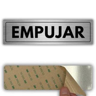 Señal Empujar Puerta de aluminio, 5x18 cm