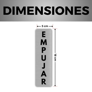 Señal Empujar Puerta: medidas y grosor del producto