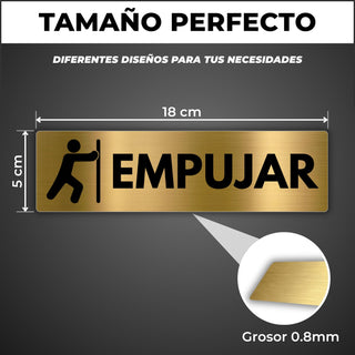Señal Empujar Puerta: medidas y grosor del producto