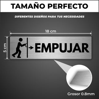 Señal Empujar Puerta: medidas y grosor del producto