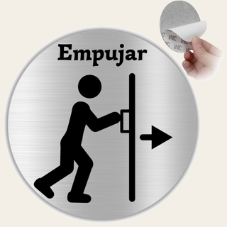 Señal Empujar Puerta de aluminio, Ø 10 cm