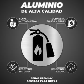 Señal Extintor: material premium resistente a rayos UV y agua