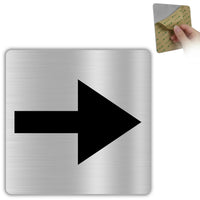 LEIASA | Señal Flecha - 10x10 cm - Aluminio - Grosor 0.8 mm - Resistente Exterior - Impresión UV
