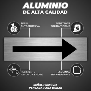 Señal Flecha: material premium resistente a rayos UV y agua
