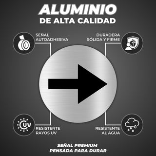 Señal Flecha Dirección: material premium resistente a rayos UV y agua