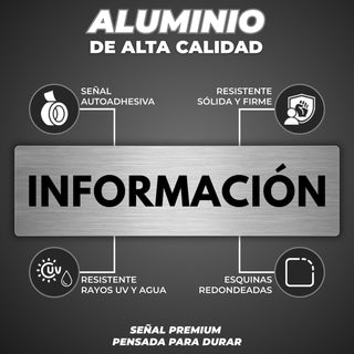 Señal Información: material premium resistente a rayos UV y agua