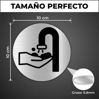 Señal Lavar Manos: medidas y grosor del producto