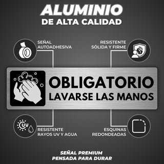Señal Lavarse las Manos: material premium resistente a rayos UV y agua