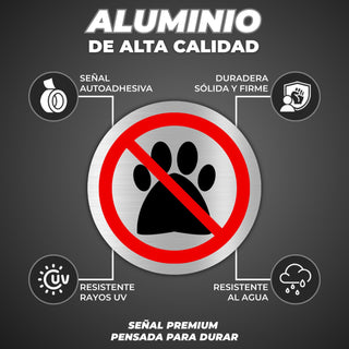 No Animales: material premium resistente a rayos UV y agua