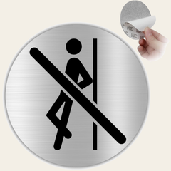LEIASA | Señal No Apoyarse - Ø 10 cm - Aluminio - Grosor 0.8 mm - Resistente Exterior - Impresión UV