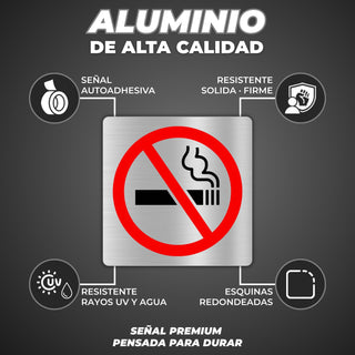 No Fumar: material premium resistente a rayos UV y agua