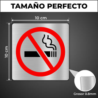 No Fumar: medidas y grosor del producto