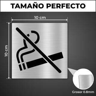 Señal No Fumar: medidas y grosor del producto