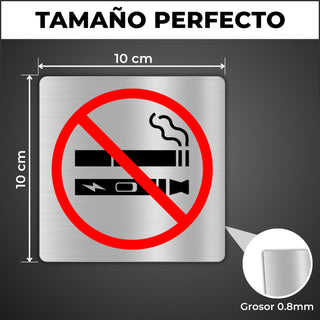 No Fumar ni Vapear: medidas y grosor del producto
