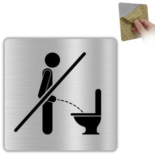 Señal No Orinar de Pie de aluminio, 10x10 cm