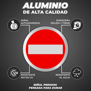 No Pasar: material premium resistente a rayos UV y agua