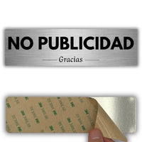 LEIASA | Señal No Publicidad - 5x18 cm - Aluminio - Grosor 0.8 mm - Resistente Exterior - Impresión UV