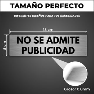 Señal No Se Admite Publicidad: medidas y grosor del producto