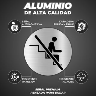 Señal No Sentarse: material premium resistente a rayos UV y agua