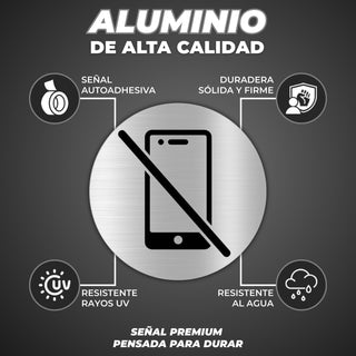 Señal No Teléfono: material premium resistente a rayos UV y agua