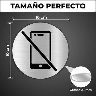 Señal No Teléfono: medidas y grosor del producto