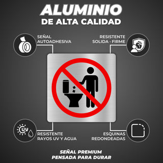 No Tirar al WC: material premium resistente a rayos UV y agua