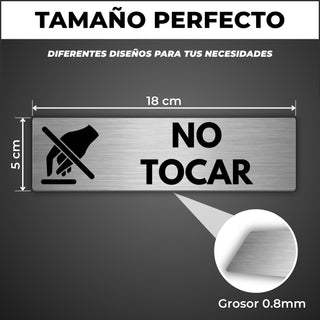 Señal No Tocar: medidas y grosor del producto