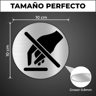 Señal No Tocar: medidas y grosor del producto