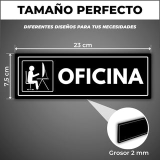 Señal Oficina: medidas y grosor del producto