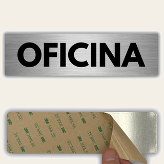 Señal Oficina de aluminio, 5x18 cm