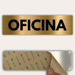Señal Oficina de aluminio, 5x18 cm