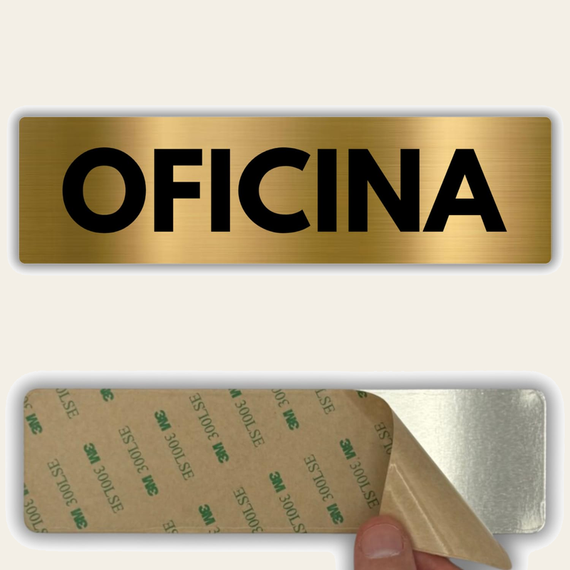 Señal Oficina de aluminio, 5x18 cm