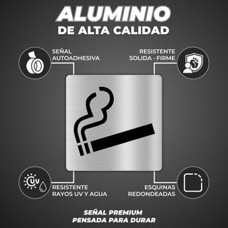Señal Permitido Fumar: material premium resistente a rayos UV y agua