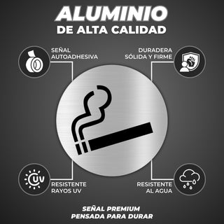 Señal Permitido Fumar: material premium resistente a rayos UV y agua