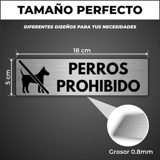 Señal Perros Prohibido: medidas y grosor del producto